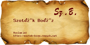 Szoták Boáz névjegykártya